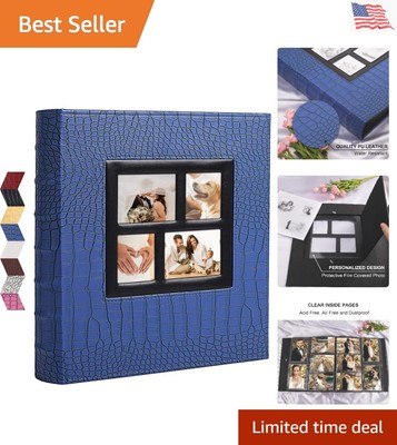 Sturdy 600 Photo Faux Leather Album with Custom Cover Window - Outer Space Theme-image