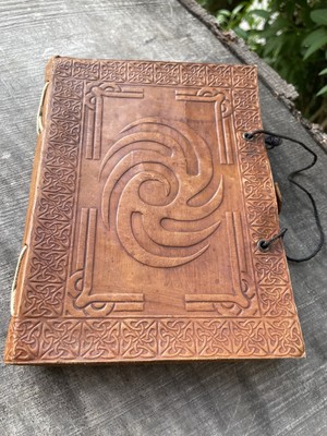Vintage Leather Bound Intricate Embossed Journal Sketchbook Diary Medium Brown-image