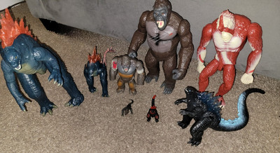 Lot 8 Godzilla x Kong Playmates Action Figures King Kong, Skar & Godzilla. Descr-image