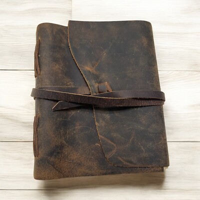 NWOT Moonster Handmade Brown Handmade Leather Bound Journal Book Lined Paper-image