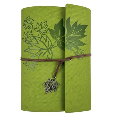 Leather Writing Journal Notebook,Classic Spiral Bound Notebook A5/Light Green-image