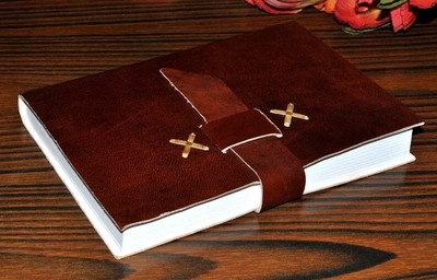 Vintage Leather bound Journal Antique Handmade Paper Notebook Diary Sketchbook-image