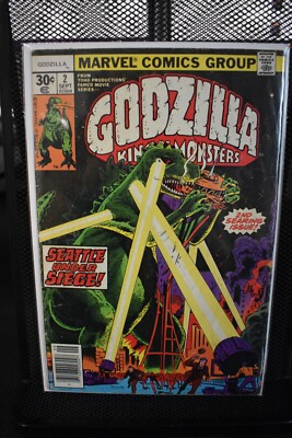 Godzilla King of Monsters #2 Newsstand Marvel 1977 Seattle Under Siege 4.0-image