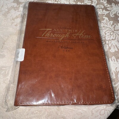 I Can Do All This Through Him Journal - Luxleather - Leather Bound - Christian -image