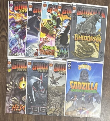LOT OF 8 GODZILLA RIVALS 1 SHOTS HEDORAH /MOTHRA/GIGAN/RODAN + MORE IDW/TOHO-image