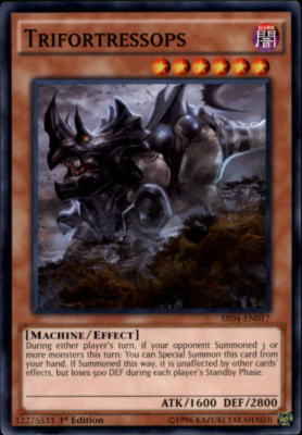 2017 Yu Gi Oh Dinosmashers Fury Structure Deck #SR04EN017 Trifortressops C-image