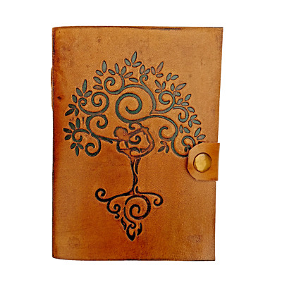 Vintage Leather bound Journal Antique Handmade Paper Notebook Diary Sketchbook-image