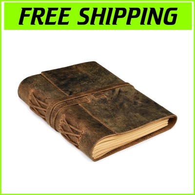 Elegant 8x6 Leather Bound Journal with 260 Lined Pages - Perfect for Journaling-image