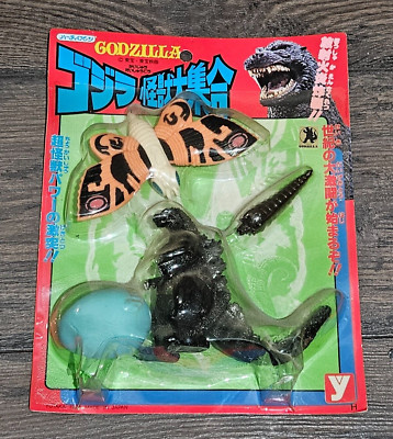 Vintage Godzilla vs Mothra YUTAKA Action Figure Set 90s RARE Japan Toho Monster-image