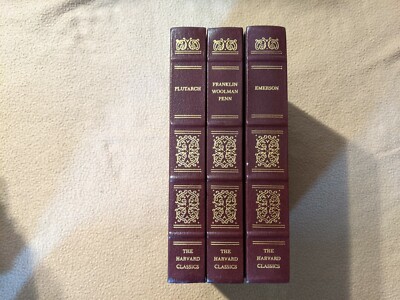 The Harvard Classics 3 Book Lot, Plutarch, Emerson, Franklin, Woolman and Penn-image