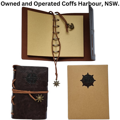 Vintage Retro Leather  Bound Journal Blank Notebook Book Sketchbook Travel Diary-image