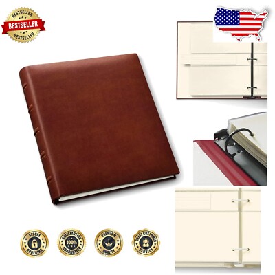 Elegant Handcrafted 3-Ring Photo Album for 4x6 and 5x7 Pictures - 60 Pages-image