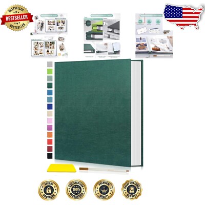 Elegant Dark Green Self-Adhesive Photo Album for 4x6, 5x7 & 8x10 Pictures-image