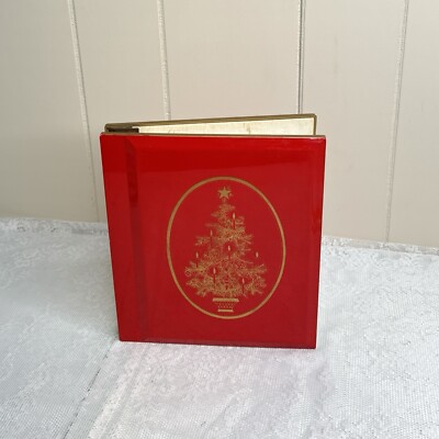 Vintage Otagiri Red Gold Christmas Tree Photo Album Lacquerware 48 Photos-image