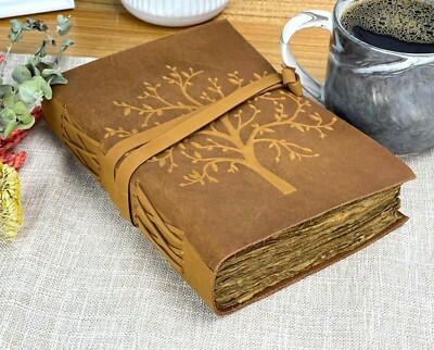 Leather Journal for Women Handmade Leatherbound Writing Notebook Deckle Edge-image