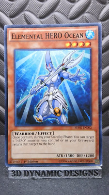 | Yugioh Elemental HERO Ocean SDHS-EN002  Structure Deck Hero Strike  HP 🔥 |-image