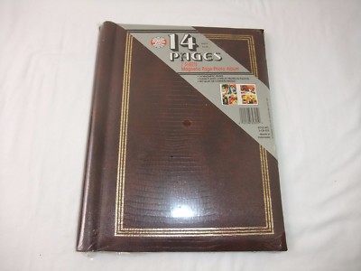 Magnetic Self-Stick Photo Album 14 Pages (7 Sheets), Brown--NIP-image