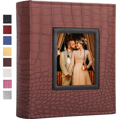 Photo Album Faux Leather 200 Photos 4x6 Large Capacity Memory Book-image