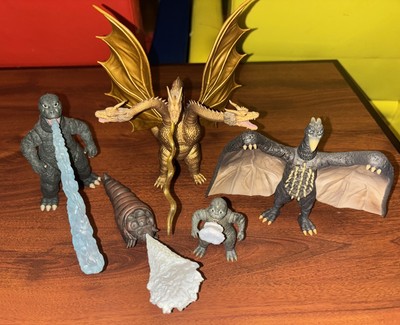Lot of Mezco FivePoints Godzilla Figures: King Ghidorah, Mothra, Rhodan, Minilla-image