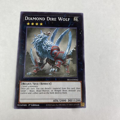 yugioh Diamond Dire Wolf SR14-EN042 Fire Kings Structure Deck 1st Edition Common-image