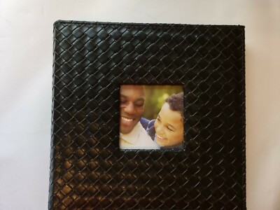 Photo Album Black Leatherette Weave 9