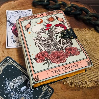 Leather Bound Journal Notebook Diary Sketchbook with Key Handmade Cotton Paper-image