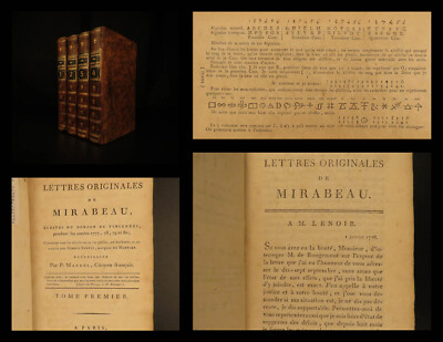 1792 1ed Letters of Mirabeau French Revolution Love Letters Sophie de Monnier 4v-image