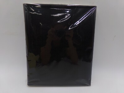 Pottery Barn Italian Nappa Leather Bound Adhesive Photo Album Small Black #B95-image