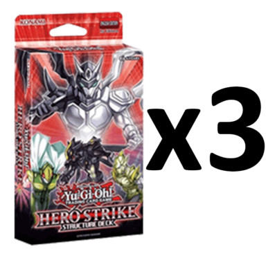 Yugioh TCG Hero Strike UNLIMITED Structure Deck 3x Lot (3 Decks) SEALED!-image