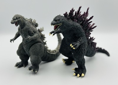2 Godzilla Figurines - 2007 Bandai Toho Millennium Vinyl Kaiju & 1954 Creation-image