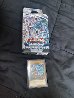 Yugioh Saga of Blue Eyes White Dragon Structure Deck +Gold Pride Sleeves 41Cards-image