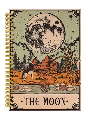 Moon Tarot Journal Notebook, Witch Journal, 5.5×8.3 Inch Spiral Bound Noteboo...-image
