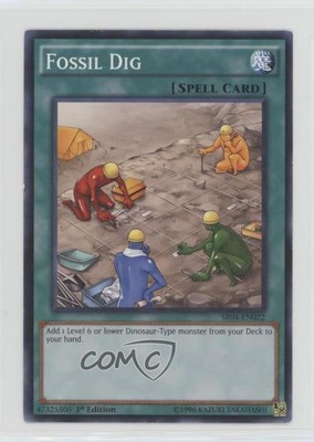 2017 Yu-Gi-Oh! Dinosmasher's Fury - Structure Deck 1st Edition Fossil Dig s7f-image