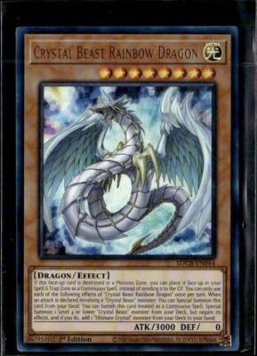 Yugioh Crystal Rainbow Dragon 1st Edition Structure Deck Crystal Beast Holo LP-image