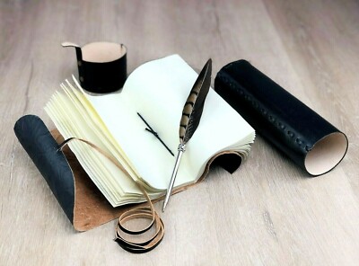 Journal Leather Notebook Vintage Diary Handmade Scroll Travel Bound 7x5-image