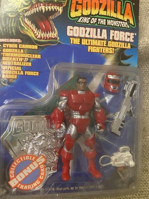 Godzilla Force Action Figure, David Easton, with Trading Card Vintage 1994-image