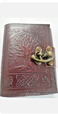 Tree of Life Embossed Vintage Leather Bound Journal Handmade Notebook Diary F/s-image
