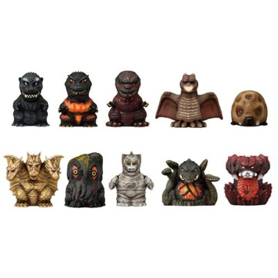 GODZILLA Soft Vinyl Puppet Mascot  Figure 10pcs Complete Box from Japan ENSKY-image