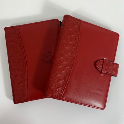 Set of Two Red Moc Croc Portable Photo Books Holds 36 Photos-image