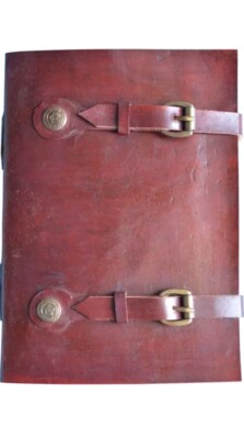 Vintage Leather bound Journal Antique Handmade Paper Notebook Diary Sketchbook-image