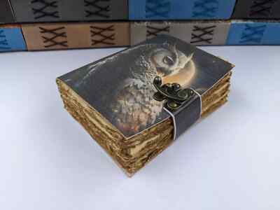 Vintage Leather bound Journal Antique Handmade Paper Notebook Diary Sketchbookz-image