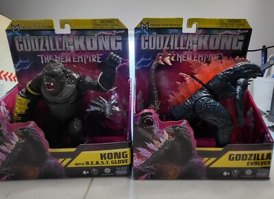 Godzilla x Kong: The New Empire Godzilla Evolved / Kong w Beast Glove Lot Of 2-image