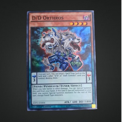 1996 Yu-Gi-Oh! 1st edition D/D Orthros SDPD-EN004 Super Rare-image