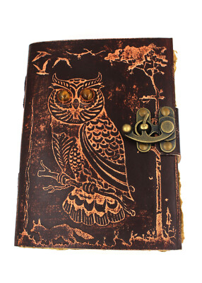 Vintage Leather bound Journal Antique Handmade Paper Notebook Diary Sketchbook-image
