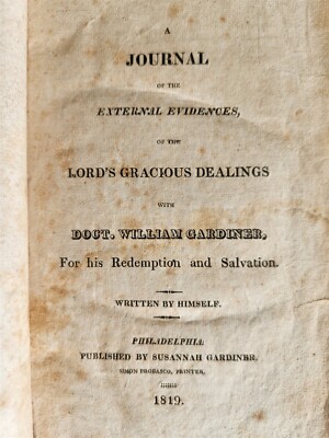 1819 JOURNAL of EVIDENCES of LORD'S DEALINGS with Dr. WILLIAM GARDINER antique -image