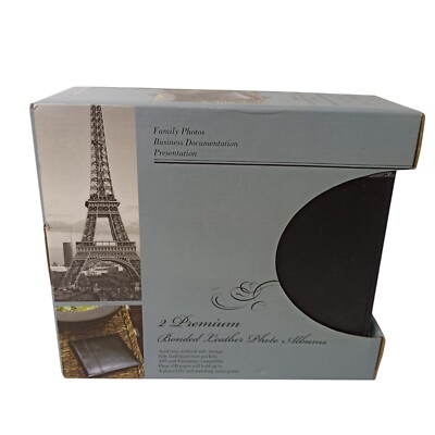Premium Bonded Leather Photo Albums (2) PlayCorp Home 400 Photos Brand New-image