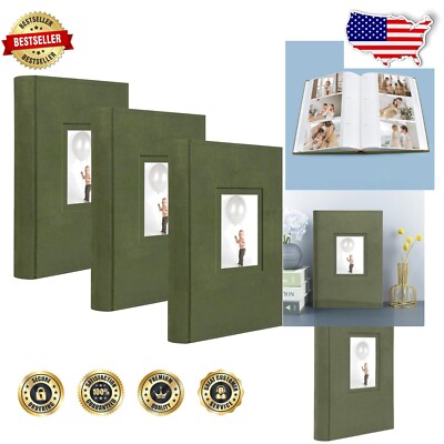 300 Picture Capacity Photo Album Set with Memo Space – Modern Suede Cover-image