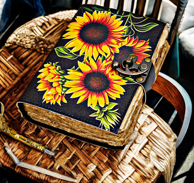 Handmade leather journal blank spell book of shadows gifts for men and women-image