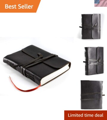 Hndmde Lether Journl/Writing Notebook Diry/Bound Dily Notepd For Men & Women ...-image