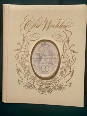 Vtg Treasured, Our Wedding, Marriage, Memory Record, Guest Book & Picture Album-image